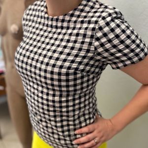 MICHAEL by Michael Kors🖤 Black & White Houndstooth Pattern size 6 women’s Top